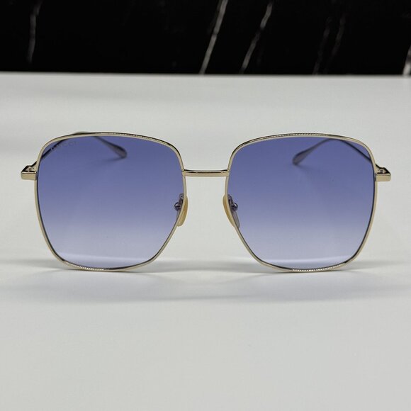 NEW GUCCI SUNGLASSES GG1031S 004 WITH EARRINGS GOLD BLUE WOMEN EYEWEAR GUCCI main image 12